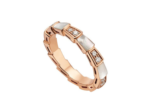ˇStreet JewelryˇSERPENTI RING PINK GOLD DIAMOND MOP 3MM