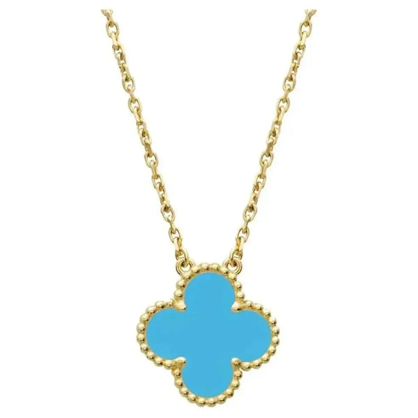 ˇStreet JewelryˇCLOVER 15MM VINTAGE TURQUOISE NECKLACE