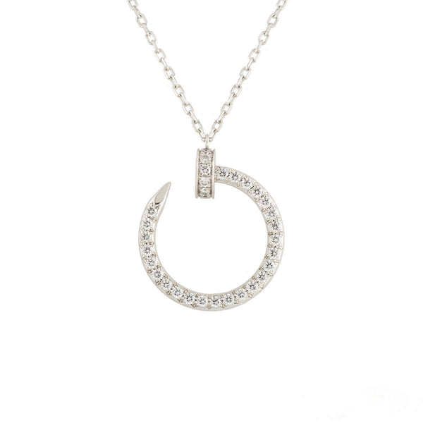 ˇStreet JewelryˇJUSTE NECKLACE SILVER DIAMONDS