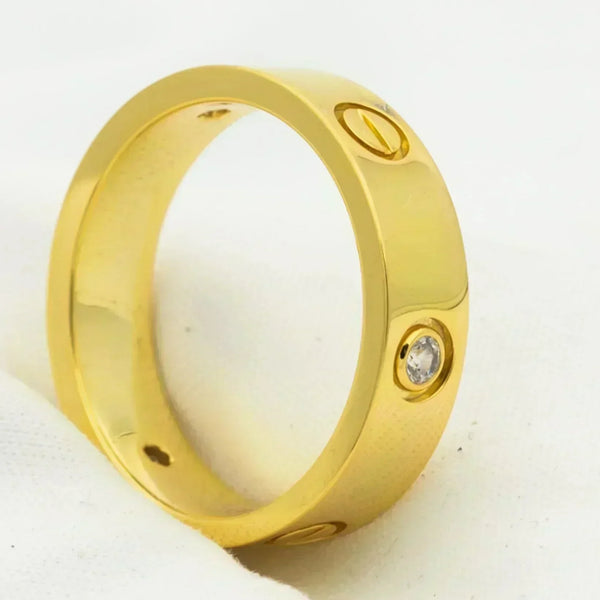 ˇStreet JewelryˇLOVE RING 5.5MM 3 DIAMONDS GOLD