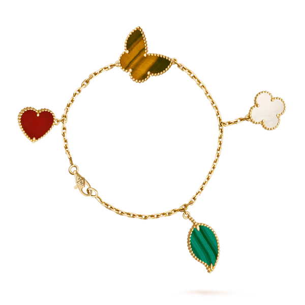 ˇStreet JewelryˇLUCKY SPRING 5 MOTIF GOLD BRACELET