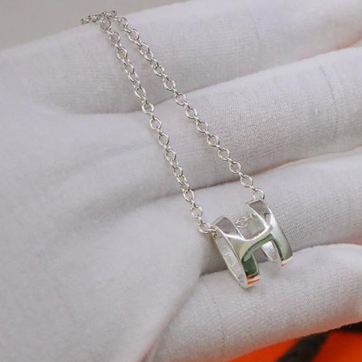 ˇStreet JewelryˇHM NECKLACE H LETTER OVAL SERIES