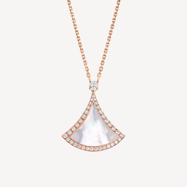 ˇStreet JewelryˇDREAM MOP DIAMOND PAVED PINK GOLD NECKLACE