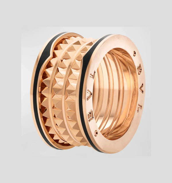 ˇStreet JewelryˇZERO 1 ROCK BLACK CERAMIC PINK GOLD LARGE MODEL