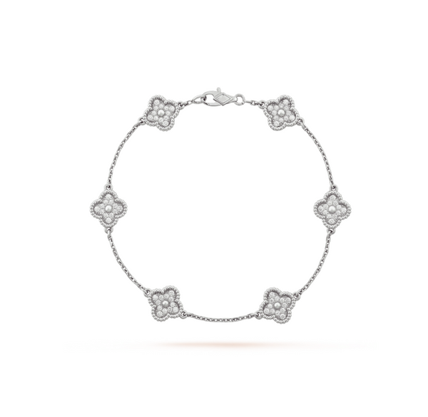 ˇStreet JewelryˇCLOVER 6 MOTIF DIAMOND BRACELET