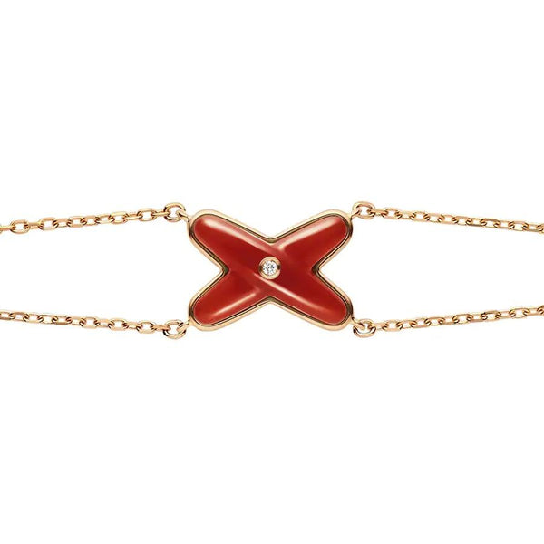 ˇStreet JewelryˇJEUX BRACELET CARNELIAN PINK GOLD 1 DIAMOND