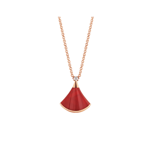 ˇStreet JewelryˇDREAM NECKLACE CARNELIAN 1 DIAMOND
