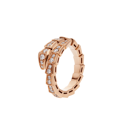 ˇStreet JewelryˇSERPENTI RING PINK GOLD DIAMOND PAVED 4MM