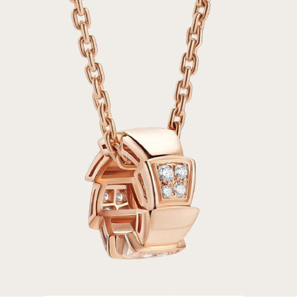 ˇStreet JewelryˇSERPENTI PEDANT DIAMOND PINK GOLD NECKLACE