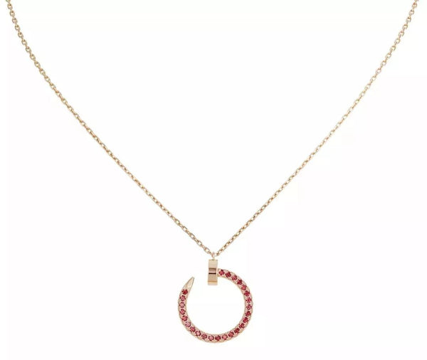 ˇStreet JewelryˇJUSTE NECKLACE GOLD RED DIAMONDS