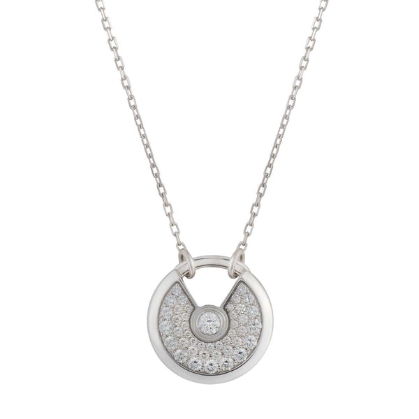 ˇStreet JewelryˇAMULETTE SILVER FULL DIAMOND NECKLACE