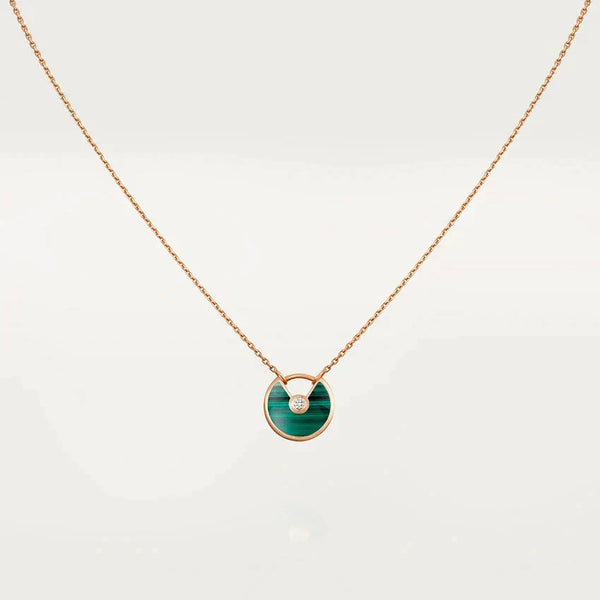 ˇStreet JewelryˇAMULETTE ROSE GOLD MALACHITE NECKLACE