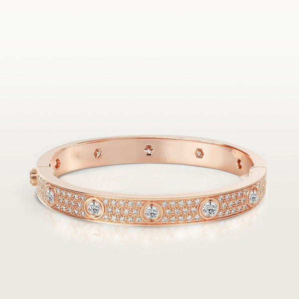 ˇStreet JewelryˇLOVE BRACELET 6.1MM DIAMOND-PAVED 10 BIG DIAMONDS