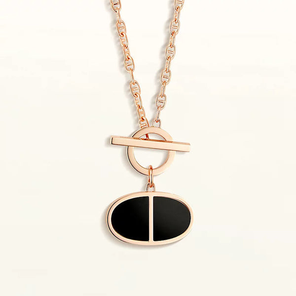 ˇStreet JewelryˇCHAINE VERSO BLACK CERAMIC NECKLACE