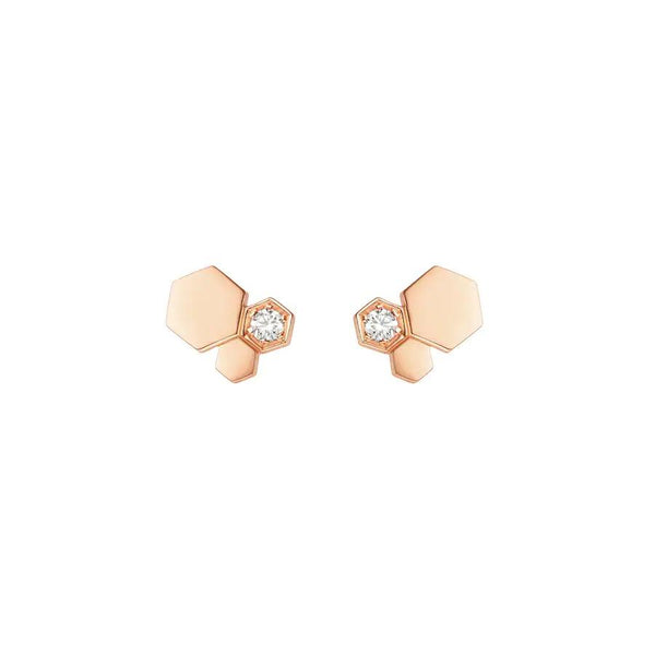 ˇStreet JewelryˇBEE LOVE PINK GOLD DIAMOND EARRINGS