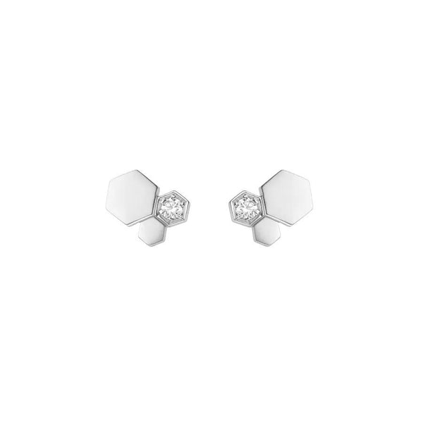 ˇStreet JewelryˇBEE LOVE SILVER DIAMOND EARRINGS