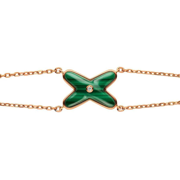 ˇStreet JewelryˇJEUX BRACELET MALACHITE PINK GOLD 1 DIAMOND