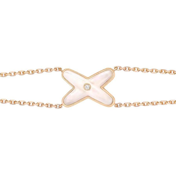 ˇStreet JewelryˇJEUX BRACELET WHITE MOP ROSE GOLD 1 DIAMOND