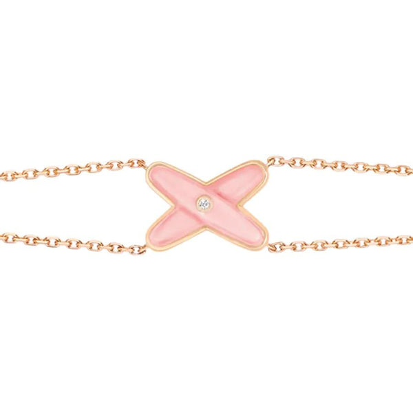 ˇStreet JewelryˇJEUX BRACELET PINK MOP PINK GOLD 1 DIAMOND