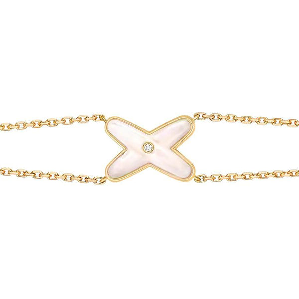 ˇStreet JewelryˇJEUX BRACELET WHITE MOP GOLD 1 DIAMOND