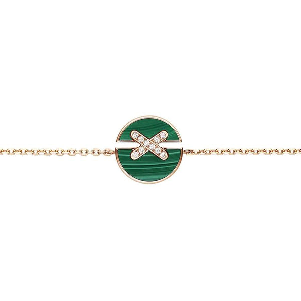 ˇStreet JewelryˇJEUX DE BRACELET MALACHITE PINK GOLD DIAMONDS