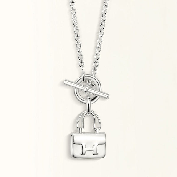 ˇStreet JewelryˇPOP H PEDANT SILVER NECKLACE
