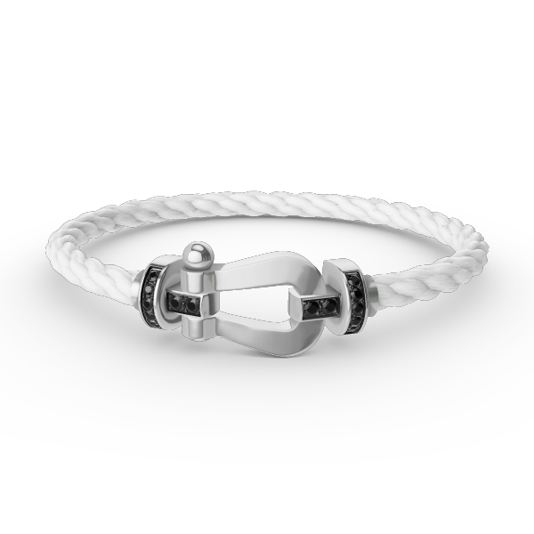 ˇStreet JewelryˇFORCE LARGE HORSESHOE BLACK DIAMOND BRACELET SILVER