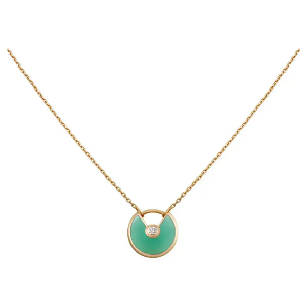 ˇStreet JewelryˇAMULETTE GOLD MALACHITE NECKLACE