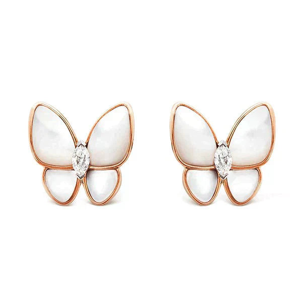 ˇStreet JewelryˇBUTTERFLY MOP DIAMOND EARRINGS