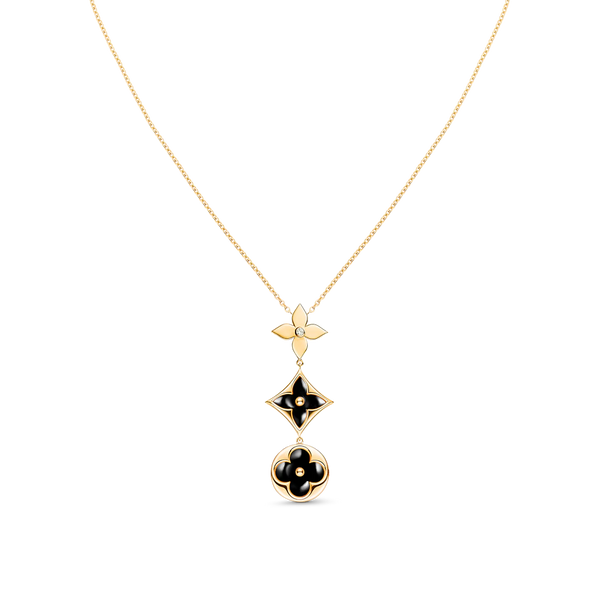 ˇStreet JewelryˇSTAR AND SUN ONYX PINK GOLD NECKLACE