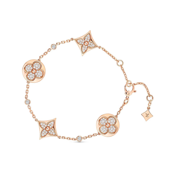 ˇStreet JewelryˇSTAR AND SUN 4 MOTIFS GOLD DIAMONDS BRACELET