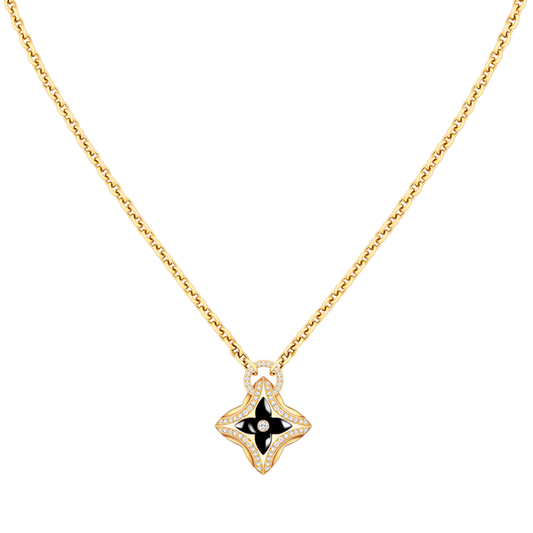 ˇStreet JewelryˇSTAR PEDANT PINK GOLD DIAMOND NECKLACE
