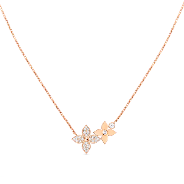 ˇStreet JewelryˇSTAR BLOSSOM NECKLACE PINK GOLD DIAMONDS