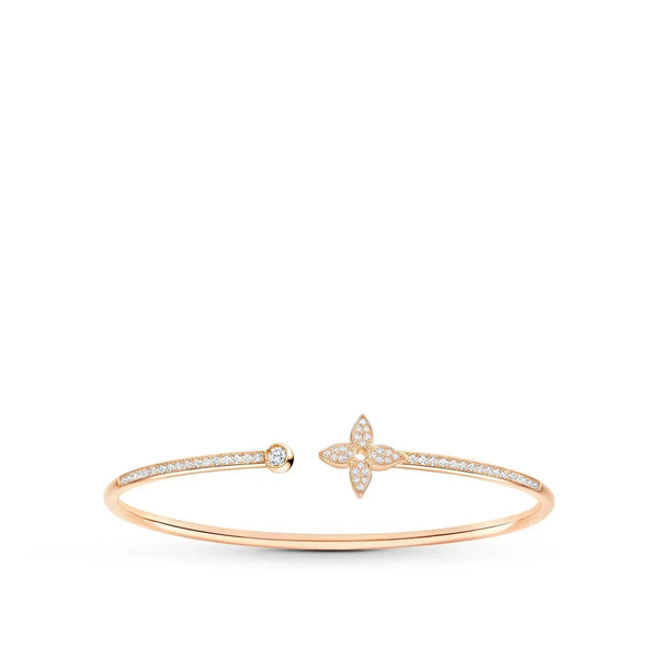 ˇStreet JewelryˇIDYLLE PINK GOLD OPEN BRACELET DIAMOND PAVED