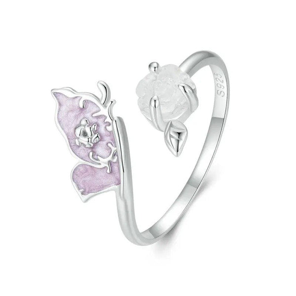 [STREET]Purple Magenta Enamel Butterfly Opening Ring