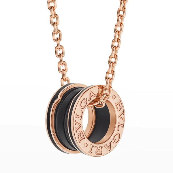 ˇStreet JewelryˇZERO 1 BLACK CERAMIC PINK GOLD NECKLACE