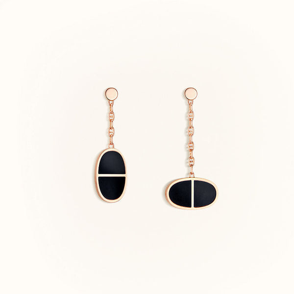 ˇStreet JewelryˇCHAINE VERSO BLACK CERAMIC EARRINGS