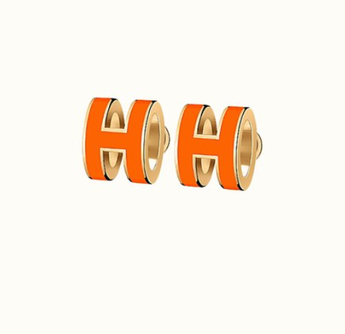 ˇStreet JewelryˇMINI POP H EARRINGS ORANGE