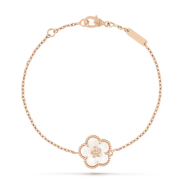 ˇStreet JewelryˇLUCKY WHITE MOP PLUM BLOSSOM  BRACELET