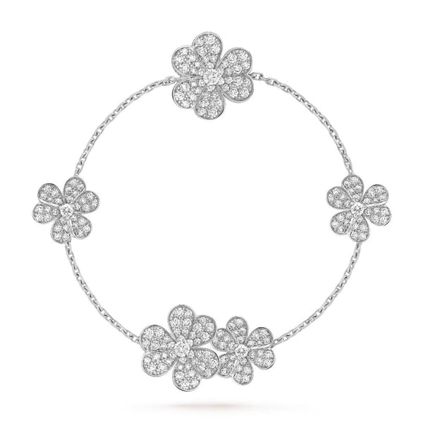 ˇStreet JewelryˇFRIVOLE WHITE GOLD 5 FLOWERS BRACELET