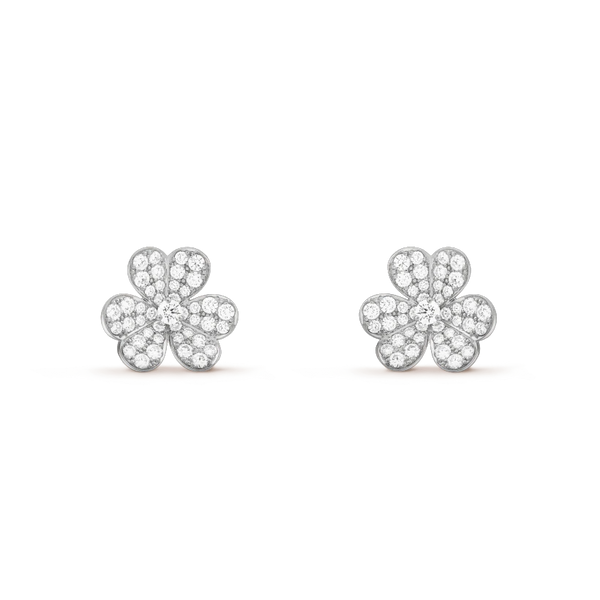 ˇStreet JewelryˇFRIVOLE SILVER FLOWER DIAMOND EARRINGS