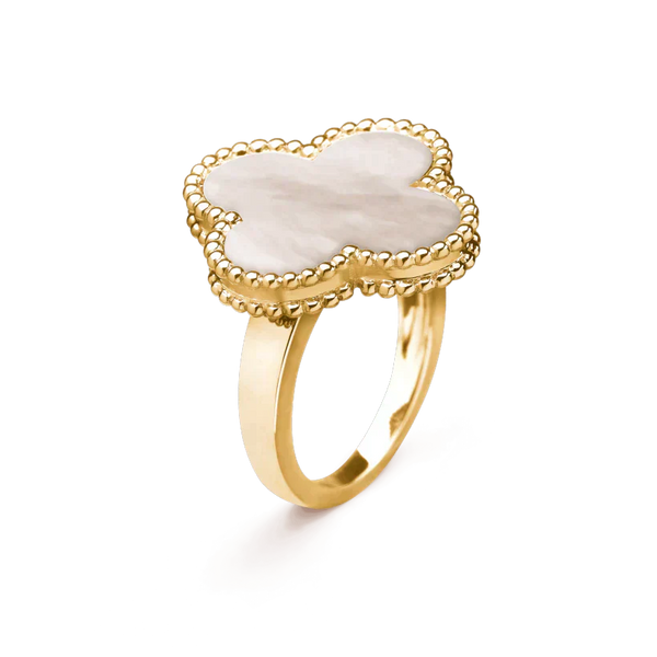 ˇStreet JewelryˇCLOVER WHITE MOP RING