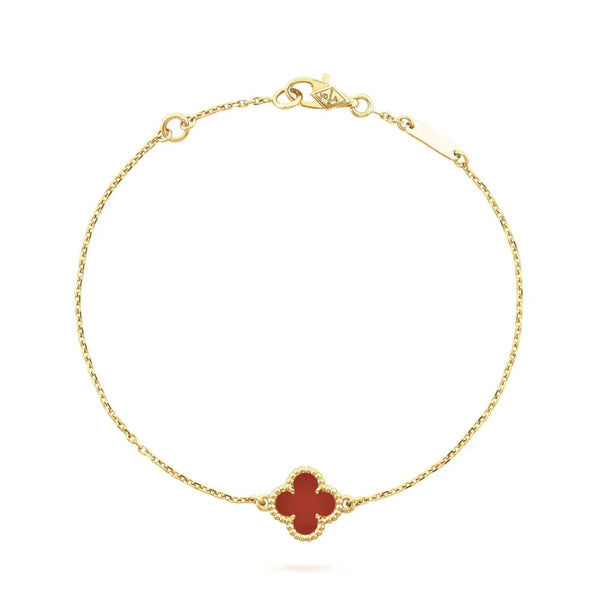 ˇStreet JewelryˇCLOVER  CARNELIAN SINGLE FLOWER BRACELET