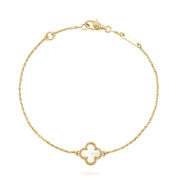 ˇStreet JewelryˇCLOVER WHITE MOP SINGLE FLOWER BRACELET