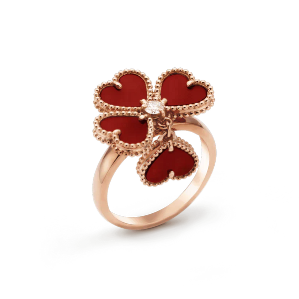 ˇStreet JewelryˇSWEET CLOVER CARNELIAN RING