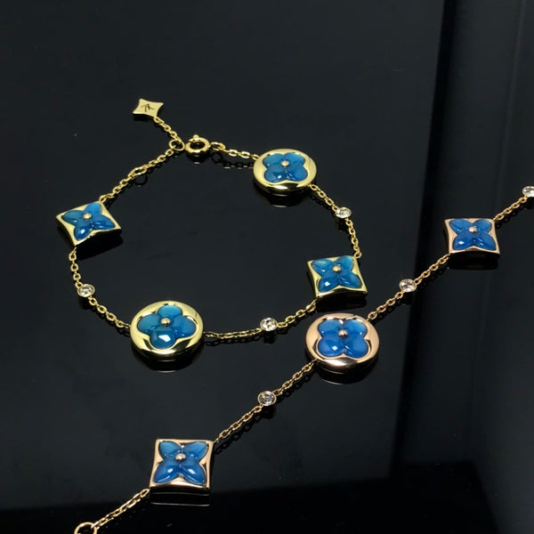 ˇStreet JewelryˇSTAR AND SUN 4 MOTIF BLUE BRACELET