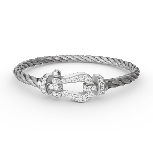 ˇStreet JewelryˇFORCE LARGE HORSESHOE FULL DIAMOND BRACELET SILVER