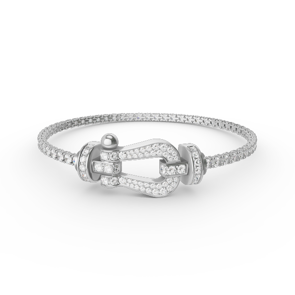 ˇStreet JewelryˇFORCE  LARGE HORSESHOE FULL DIAMOND TENNIS BRACELET